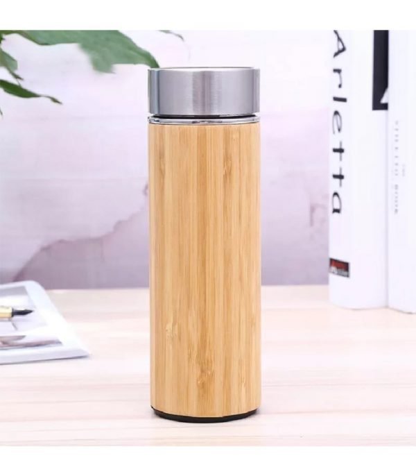 544 Bambu Çift Katlı 304 Paslanmaz Çelik 450 ML Mug Termos Bardak - Görsel 9