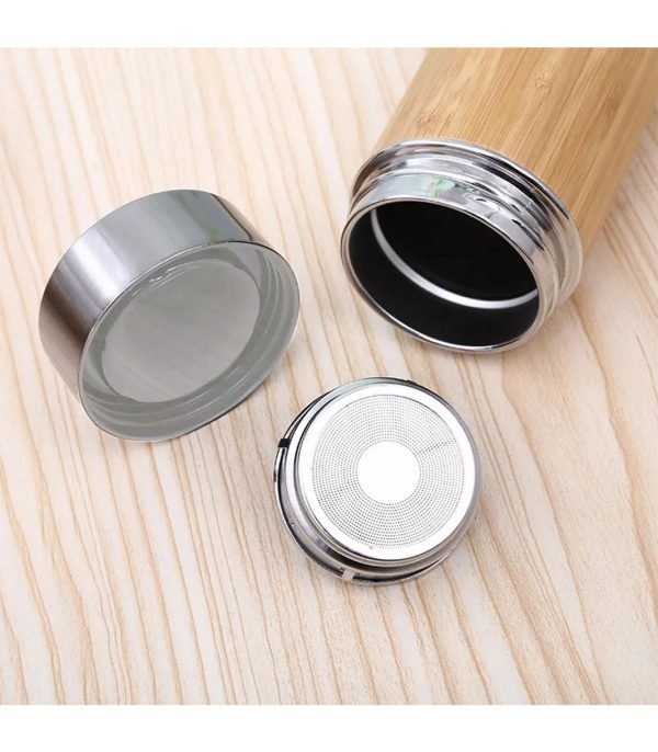 544 Bambu Çift Katlı 304 Paslanmaz Çelik 450 ML Mug Termos Bardak - Görsel 6