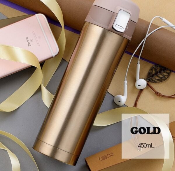 Baylar Kaliteli Çift Katmanlı Paslanmaz Çelik  450 Ml Gold Termos